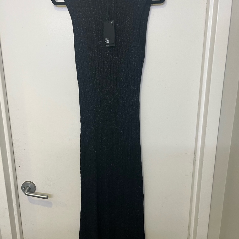 PAIGE Black Sparkle Knit Dress